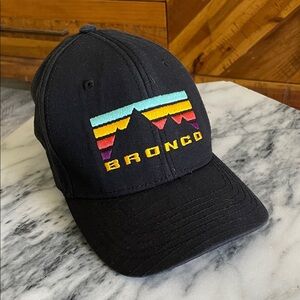 Bronco Black Embroidered Peak Baseball Cap